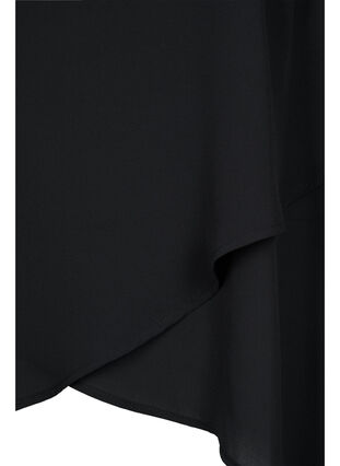 Bluse med 3/4-ermer og V-hals, Black, Packshot image number 3