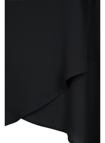 Bluse med 3/4-ermer og V-hals, Black, Packshot image number 3
