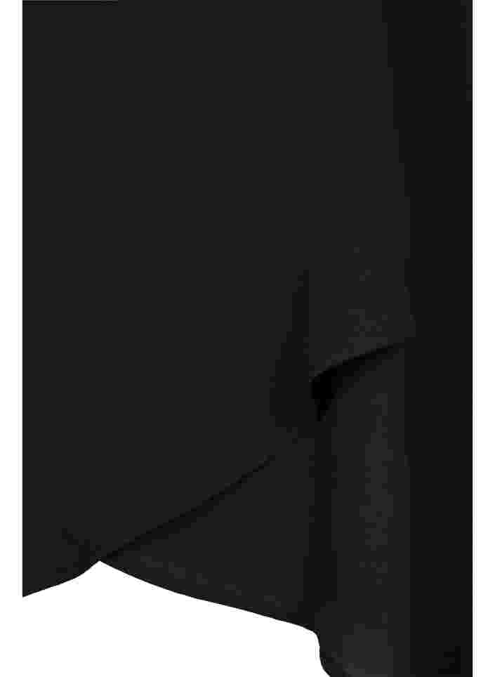 Bluse med 3/4-ermer og V-hals, Black, Packshot image number 3