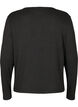 Ribbet cardigan med knyting, Black, Packshot image number 1
