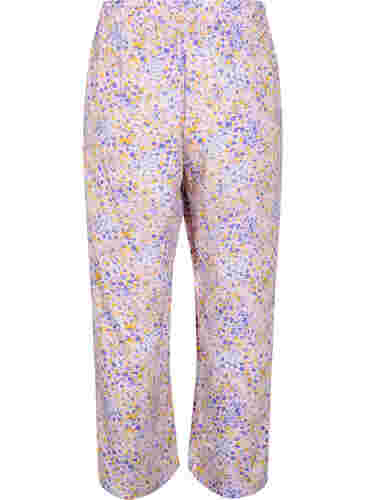 Løse pysjamasbukser i viskose med mønster, Cameo Pink AOP, Packshot image number 1