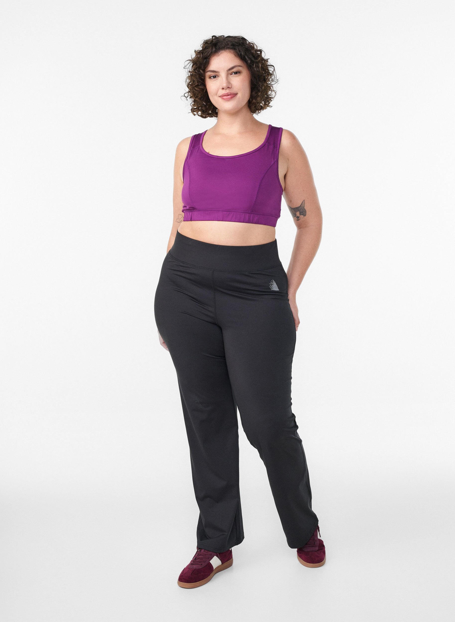 ZizziSports-bh med racerback, Lilla, Model image number 1