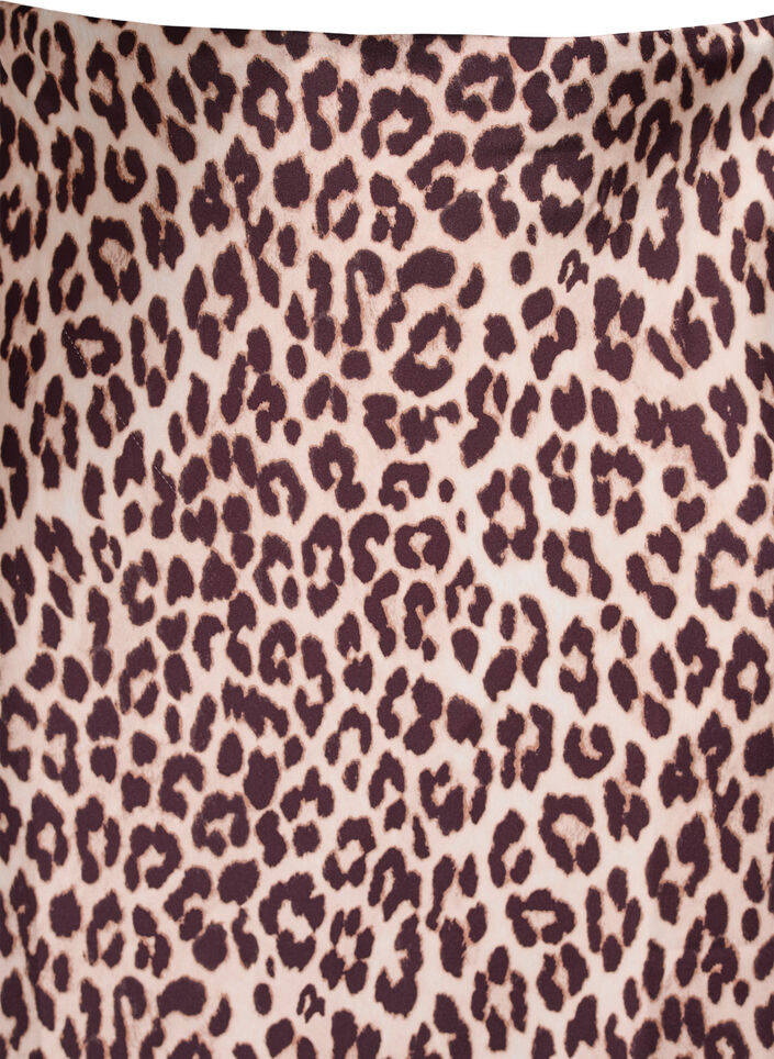 Midiskjørt i sateng, Leopard AOP, Packshot