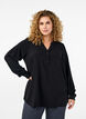 FLASH - Skjortebluse med lange ermer, Svart, Model image number 0