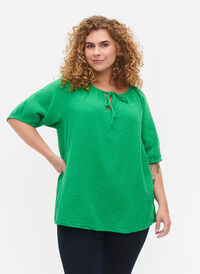 Bomullskjole med 1/2 ermer, Bright Green, Model