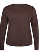 Langermet basis-T-skjorte med rund hals, Brun, Packshot image number 0