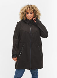 Softshelljakke med tilhørende fleece, Black Solid, Model