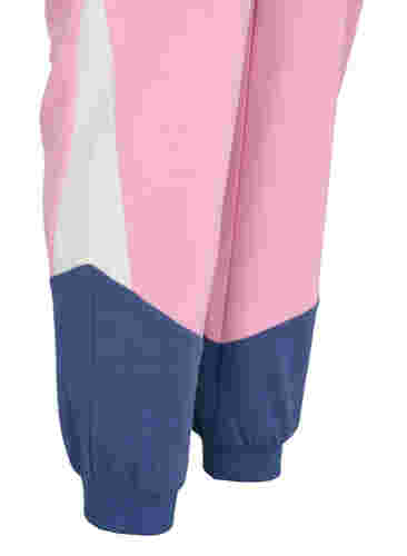 Joggebukser med colour-block, C. Pink C. Blocking, Packshot image number 3