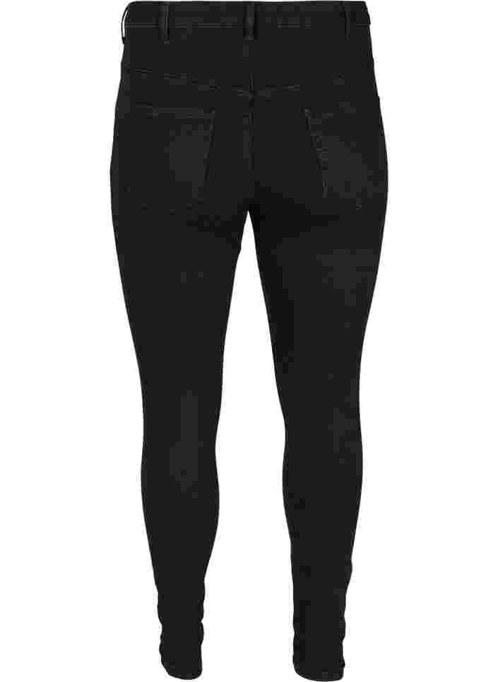 Super slim Amy jeans med en stilig kant, Black, Packshot image number 1