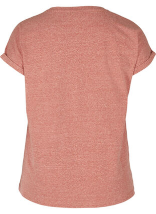 Melert T-skjorte i bomull, Burnt Brick PEACHY, Packshot image number 1