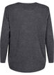 Melange Bluse med rund hals og lange ermer, Dark Grey, Packshot image number 1