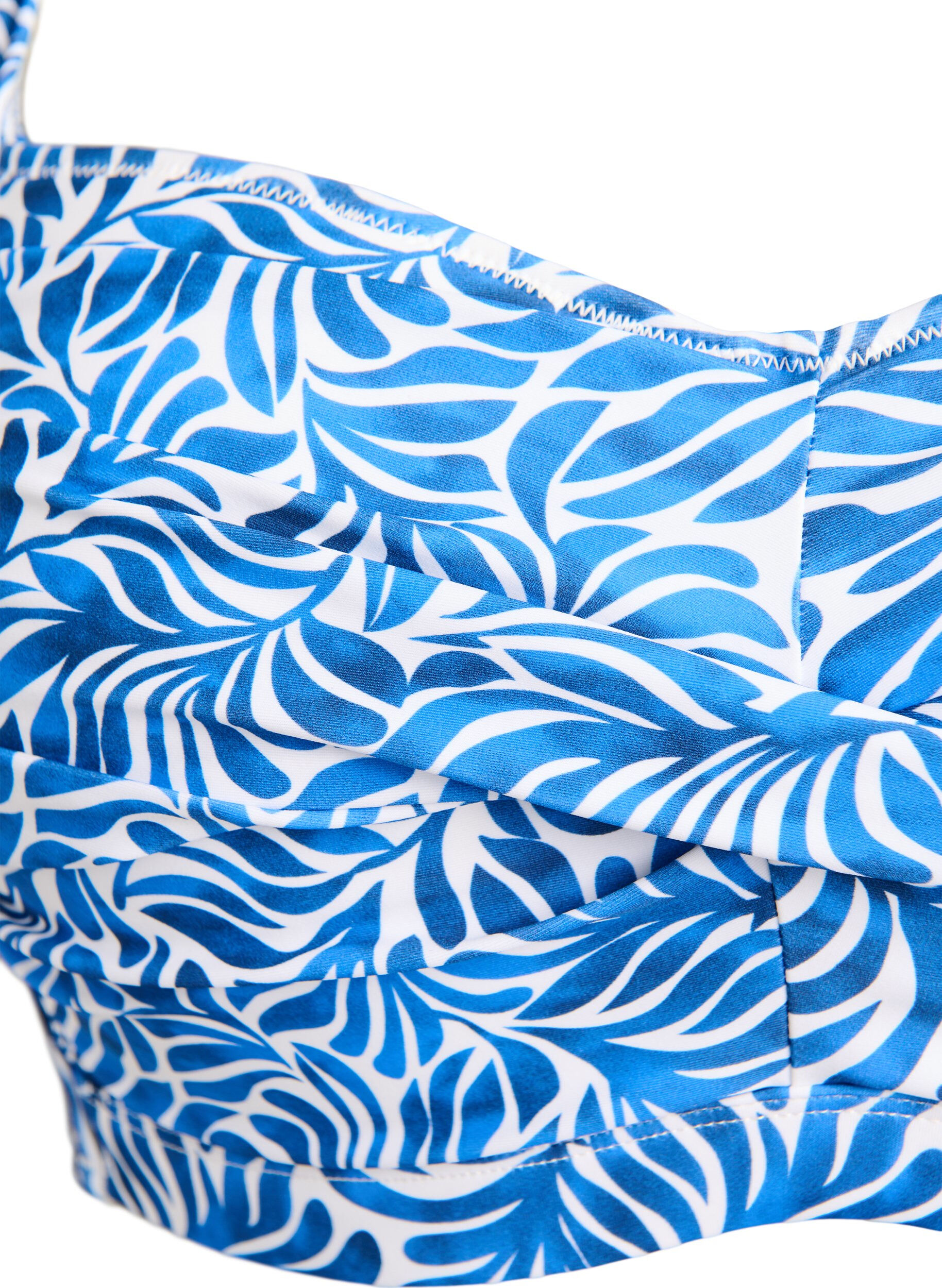 ZizziPolstret bikinioverdel med trykk, Bl&aring;, Packshot image number 2
