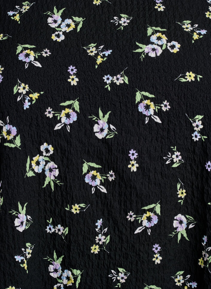 FLASH - Kortermet bluse med tekstur, Svart, Packshot image number 2