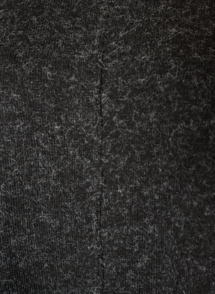 Rund hals strikket poncho, Gr&aring;, Packshot image number 2