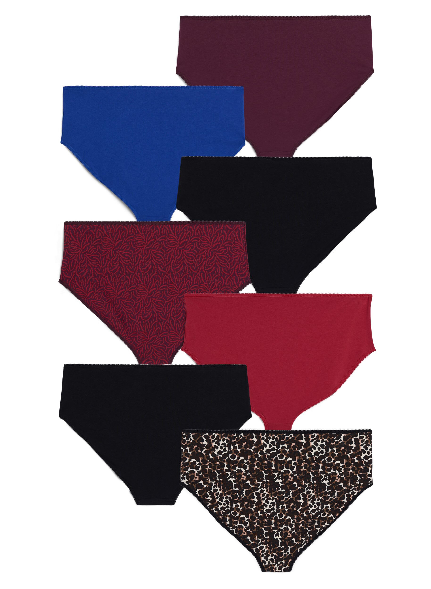 Zizzi 7-pakning med truser med regular waist, R&oslash;d, Packshot image number 1