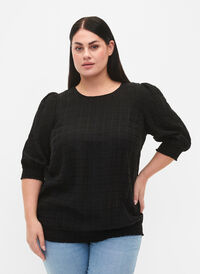 Smokkbluse med lyocell (TENCEL™), Black, Model