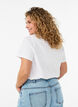 Bomulls T-skjorte med trykk foran, Hvit, Model image number 2
