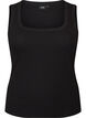 Rib top with square neckline, Black, Packshot image number 0