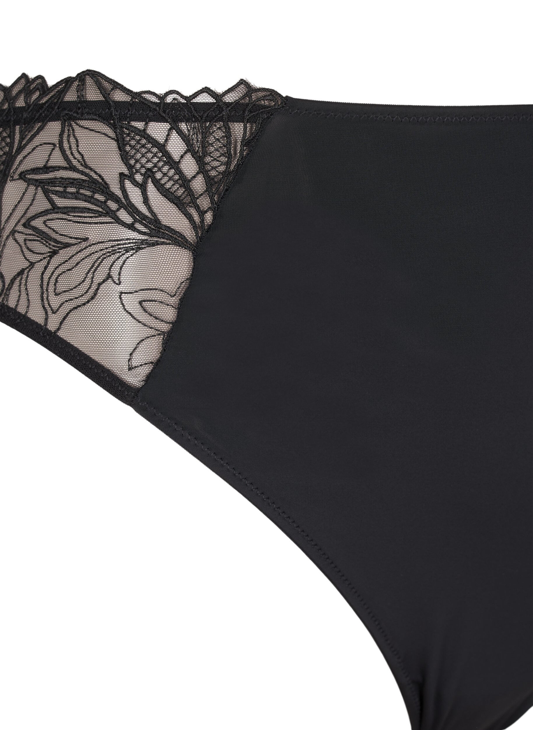 ZizziMikrofiberstring med blonde, Svart, Packshot image number 2