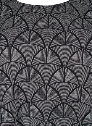 Zizzi Kortermet bluse med trykk, Black Grey Graphic , Packshot image number 2