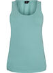 Ensfarget basic topp i bomull, Gr&oslash;nn, Packshot image number 0