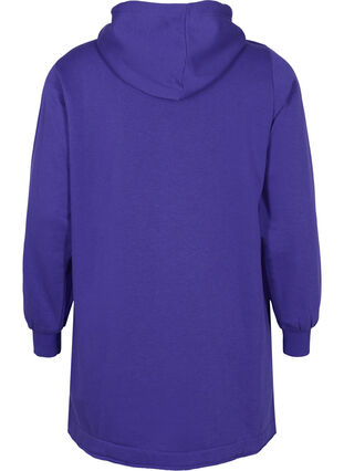 Lang genser med hette og lommer, Deep Blue, Packshot image number 1