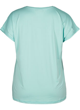 Ensfarget t-skjorte til trening, Aruba Blue, Packshot image number 1