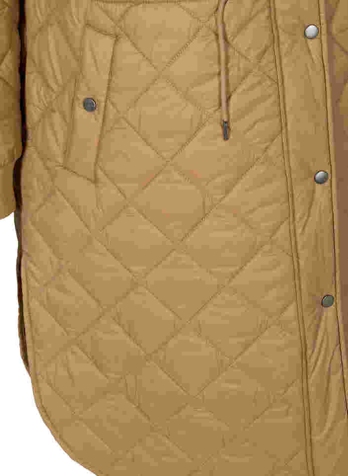 Lett jakke med quiltet mønster og hette, Tobacco Brown, Packshot image number 3