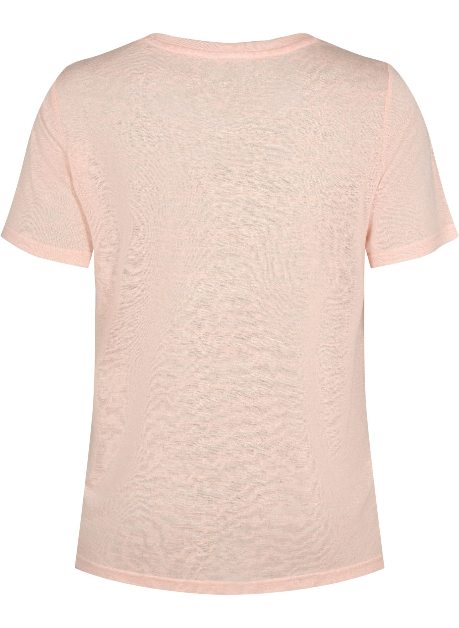 Zizzi T-skjorte med nagler og rund hals, Pale Blush, Packshot image number 1