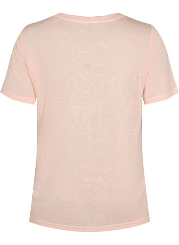 T-skjorte med nagler og rund hals, Pale Blush, Packshot image number 1