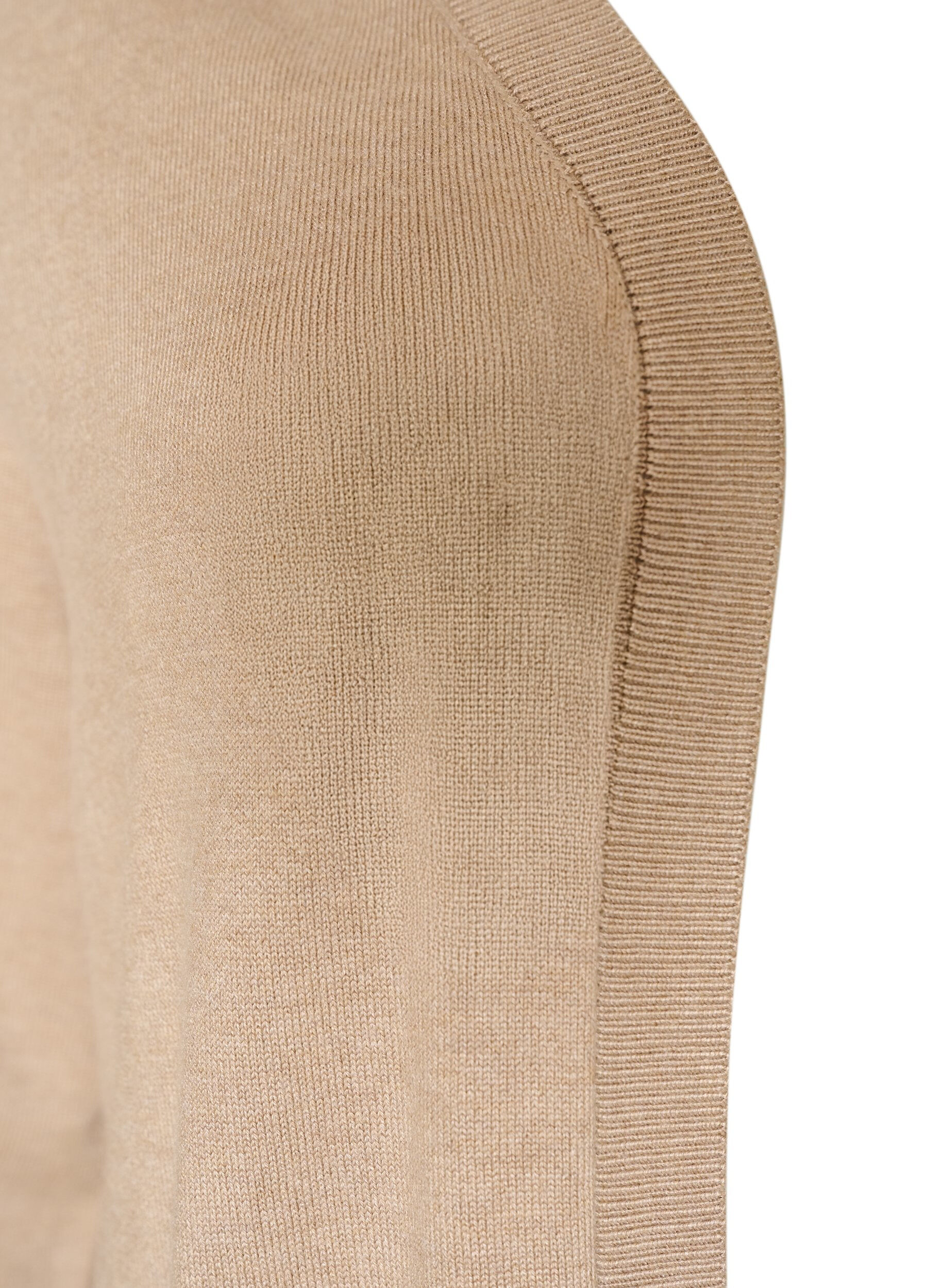 ZizziLang strikkecardigan i viskoseblanding, Beige, Packshot image number 2