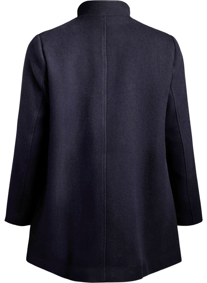 A-line k&aring;pe med gullknapper, Bl&aring;, Packshot image number 1