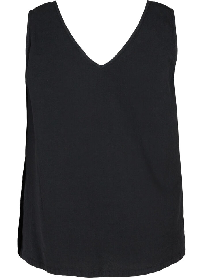 Bomullstopp uten ermer, Black, Packshot image number 1