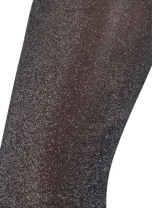Glitterstrømpebukser i 50 denier, Black w. Silver, Packshot image number 1
