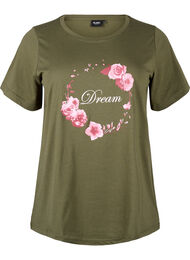 FLASH - T-skjorte med motiv, Olive Night Flower