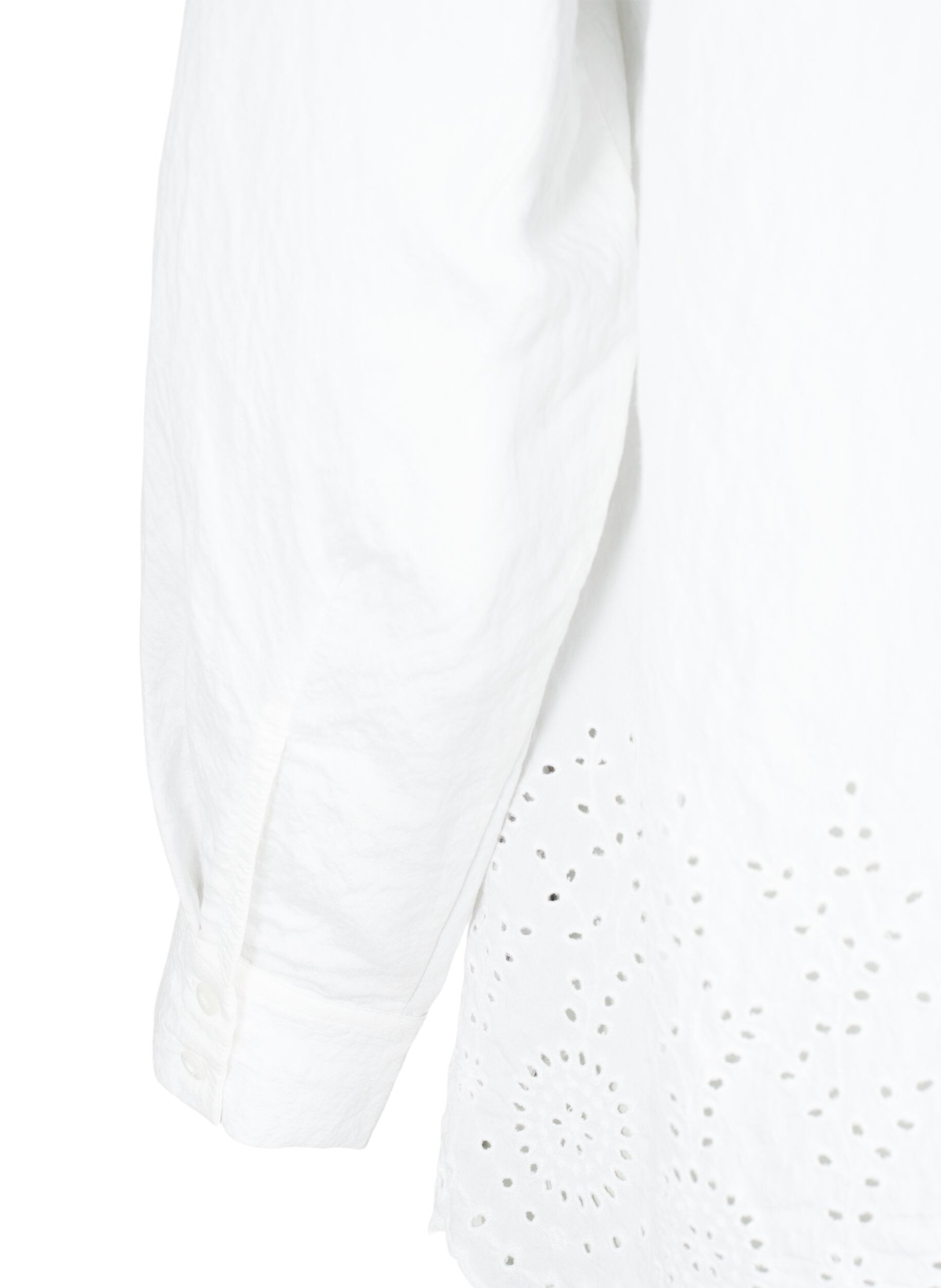 Zizzi Skjorte i viskose med broderi anglaise, Bright White, Packshot image number 3