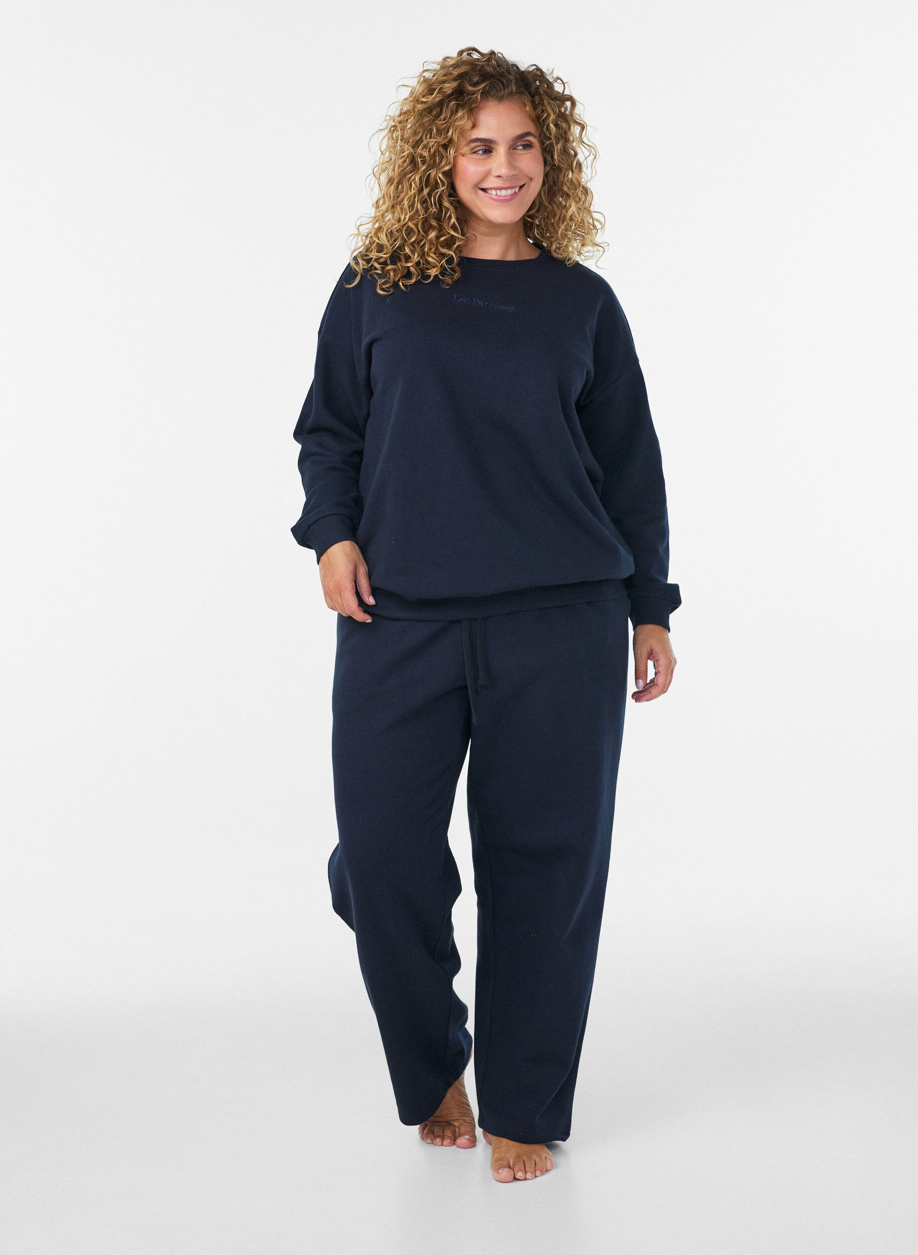 ZizziGenser med teksttrykk, Bl&aring;, Model image number 1