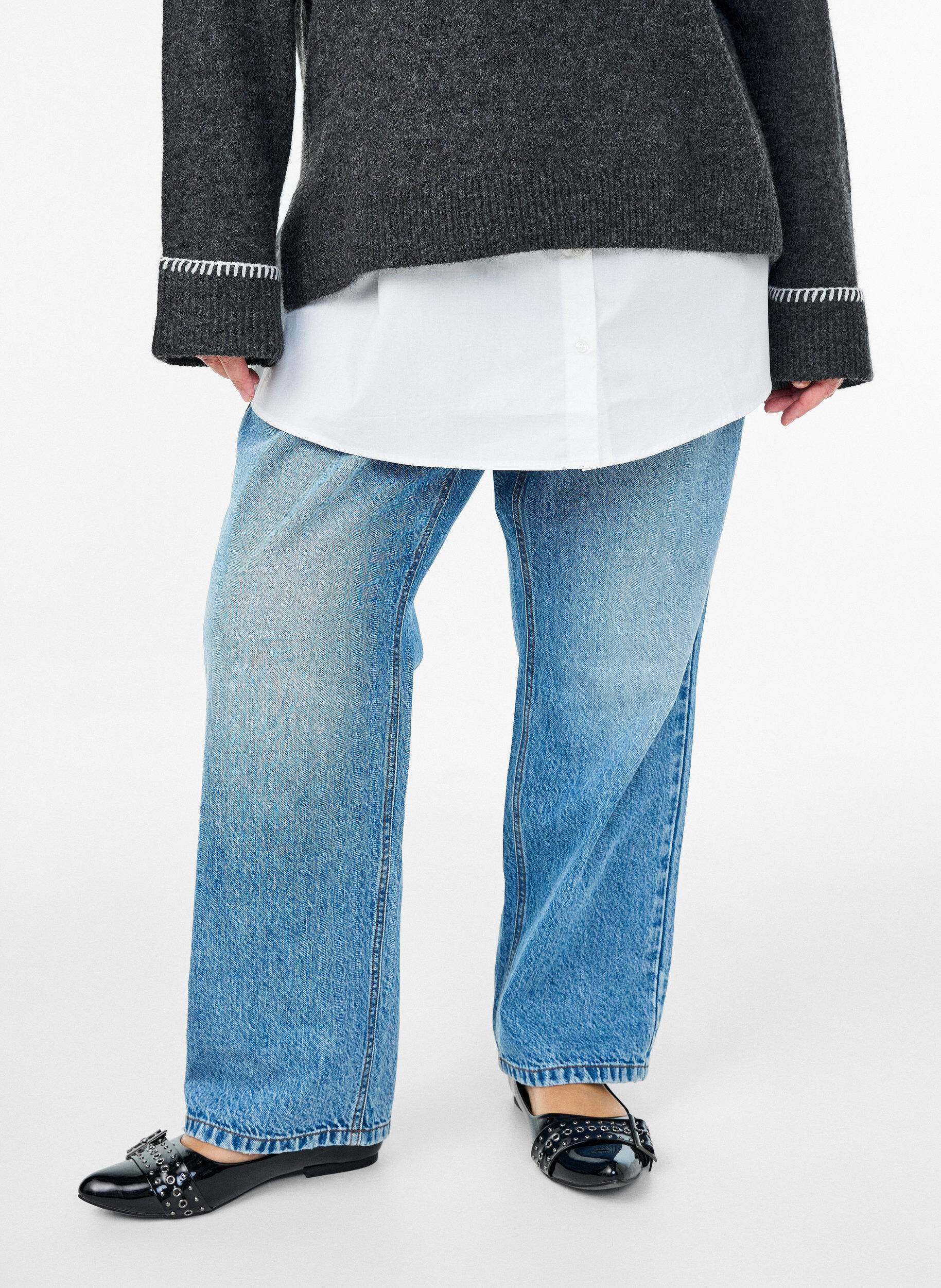 Skjorteforlenger i 100% bomull, Hvit, Model