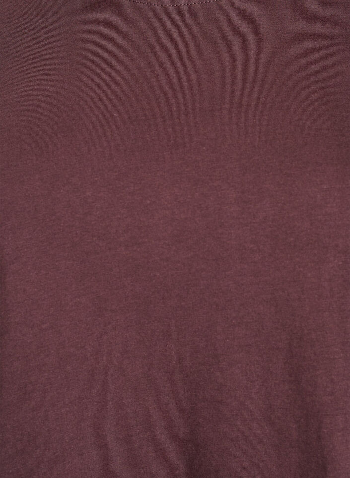 Basic T-skjorte i bomull med rund hals, Brun, Packshot image number 2