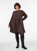 Kort jerseykjole med et b&oslash;lgete teksturm&oslash;nster, Brun, Model image number 1