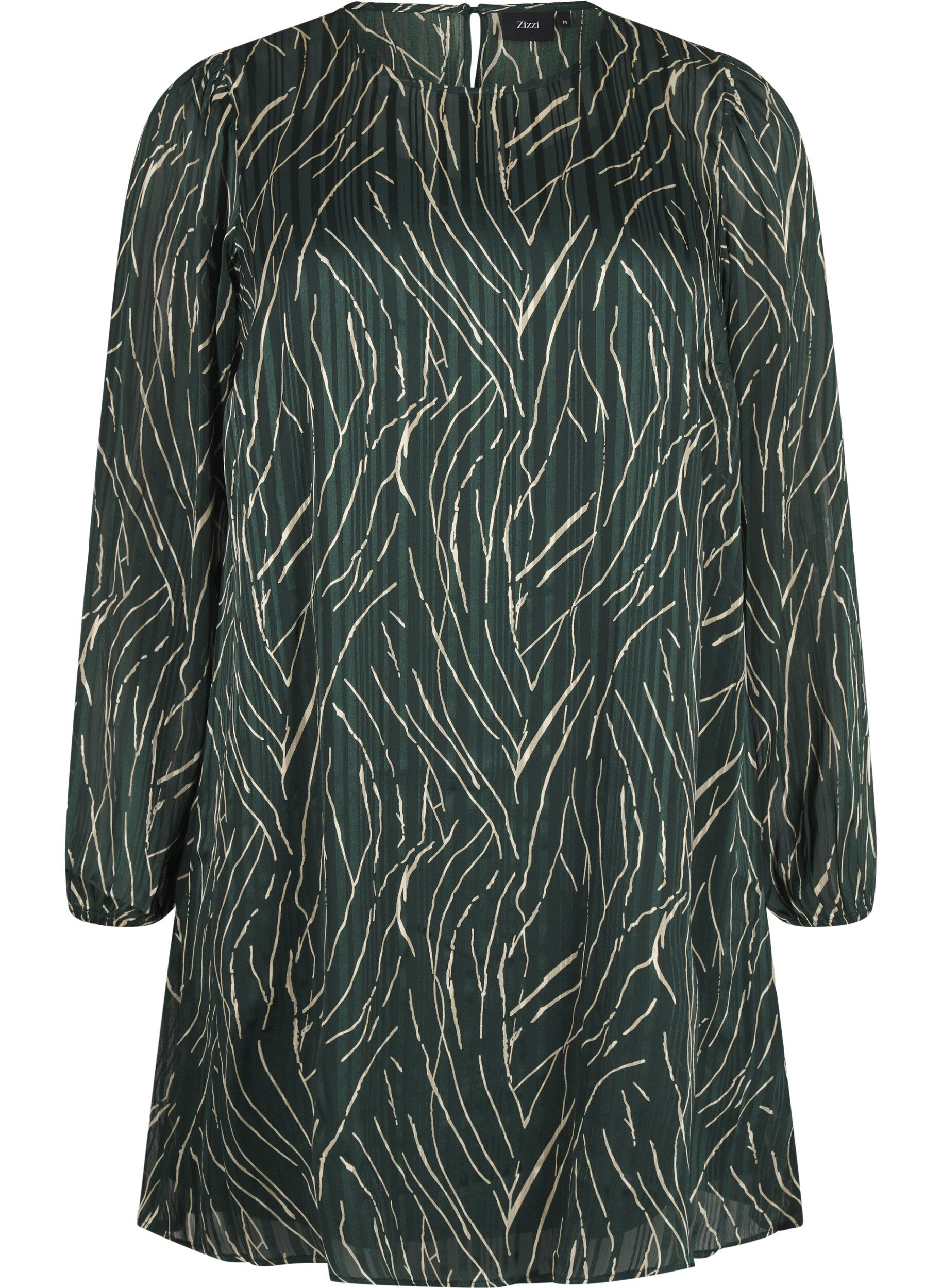 Zizzi Kort m&oslash;nstrete kjole med rund hals, Scarab Safari AOP, Packshot image number 0