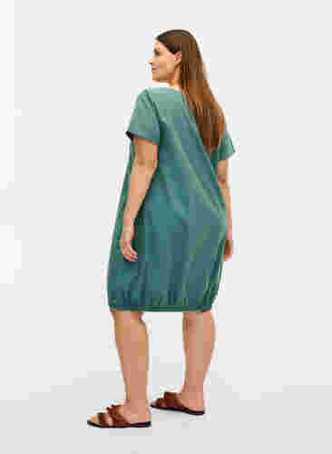 Kortermet kjole i bomull, Sea Pine, Model image number 1
