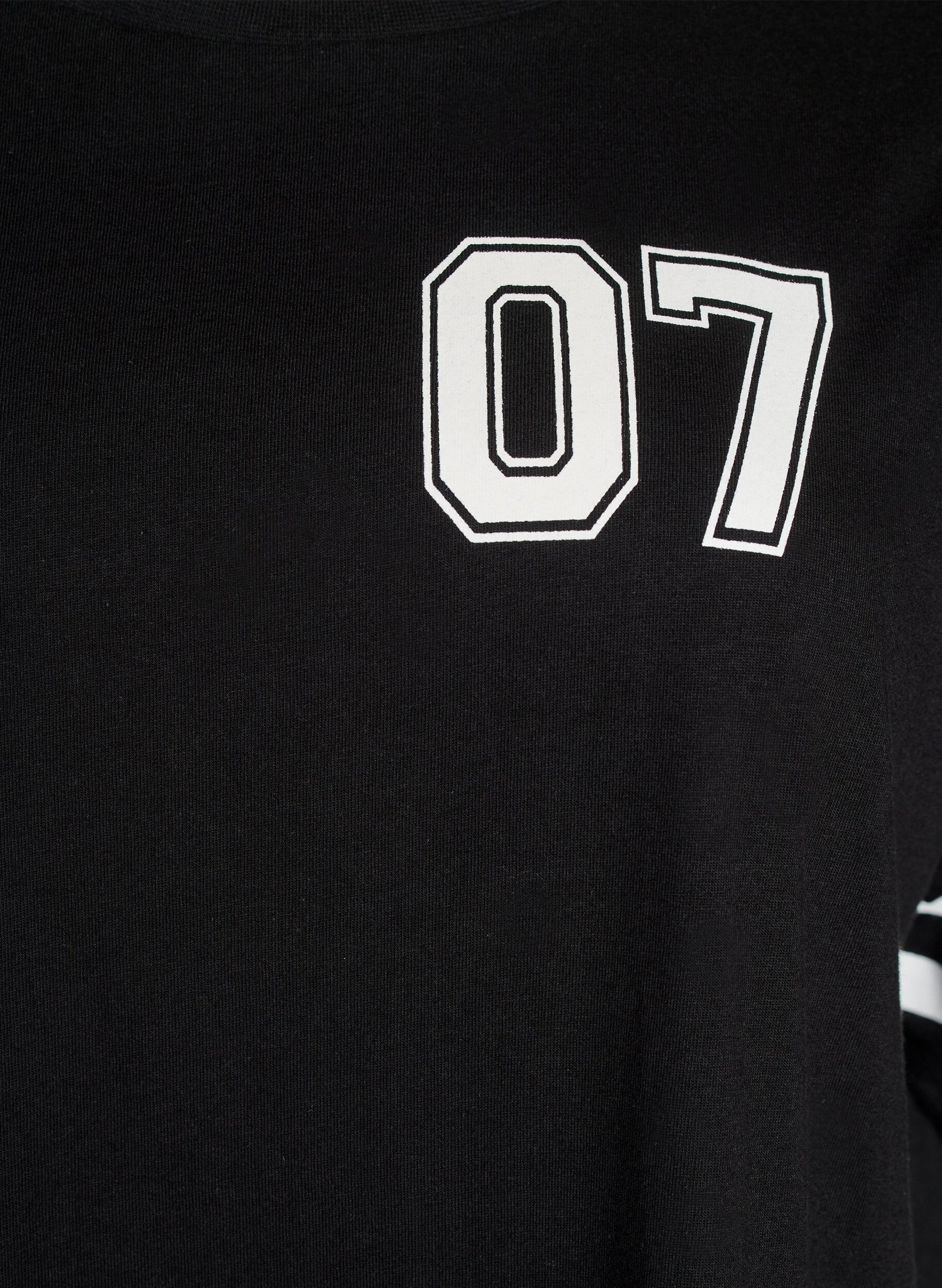 Zizzi Kort T-skjortekjole med sporty detaljer, Svart, Packshot image number 2