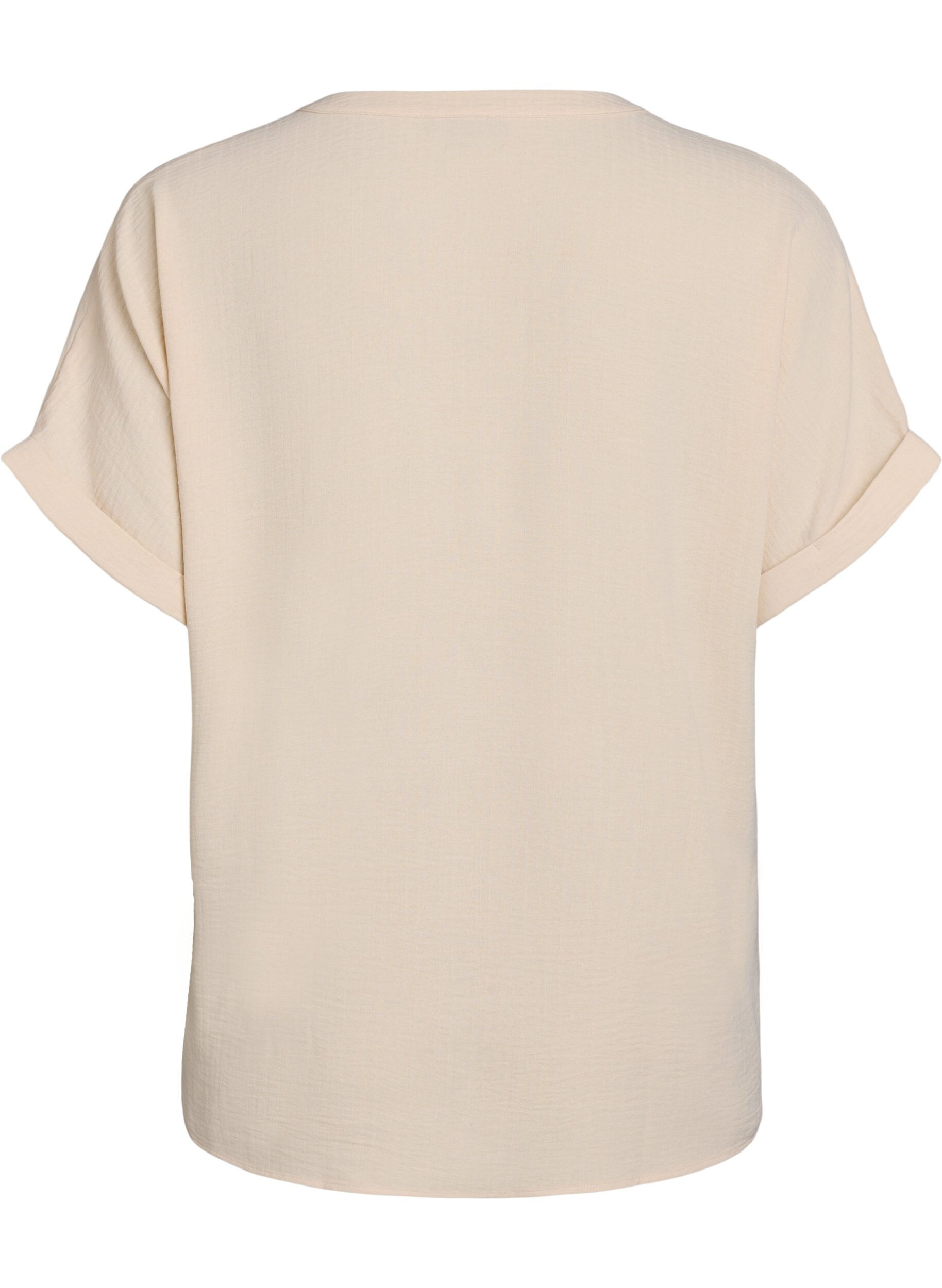 Zizzi L&oslash;s bluse med korte ermer, Beige, Packshot image number 1