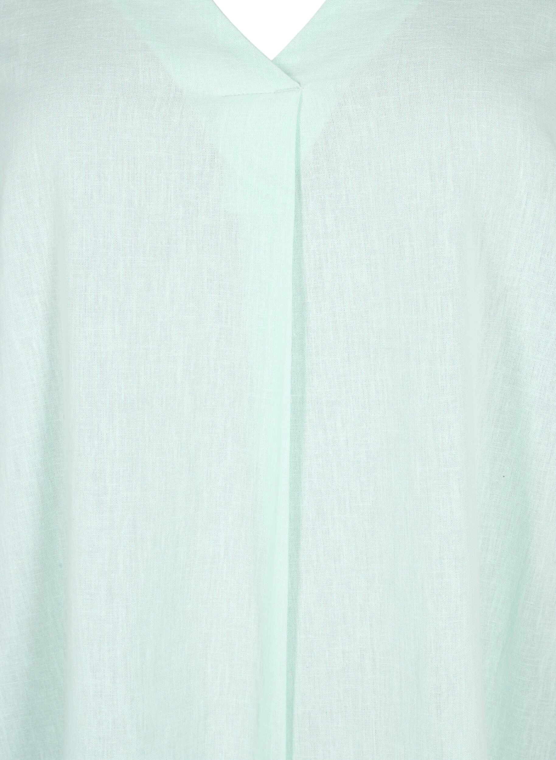 Zizzi Kaftankjole i bomullsblanding med lin, Gr&oslash;nn, Packshot image number 2