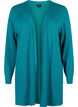 Strikket cardigan med splitt og ribbekanter, Deep Lake Mel. , Packshot image number 0