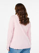 Jerseybluse med knapper og bølgede kanter, Rosa, Model image number 2