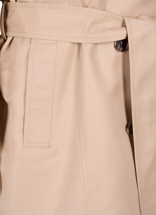 Zizzi Kort trenchcoat med belte, Beige, Packshot image number 2