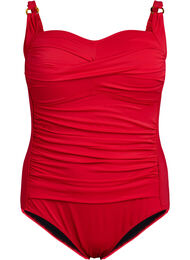 Polstret badedrakt med drapering, True Red 