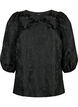 Jacquard-bluse med 3/4-ermer, Black, Packshot image number 0